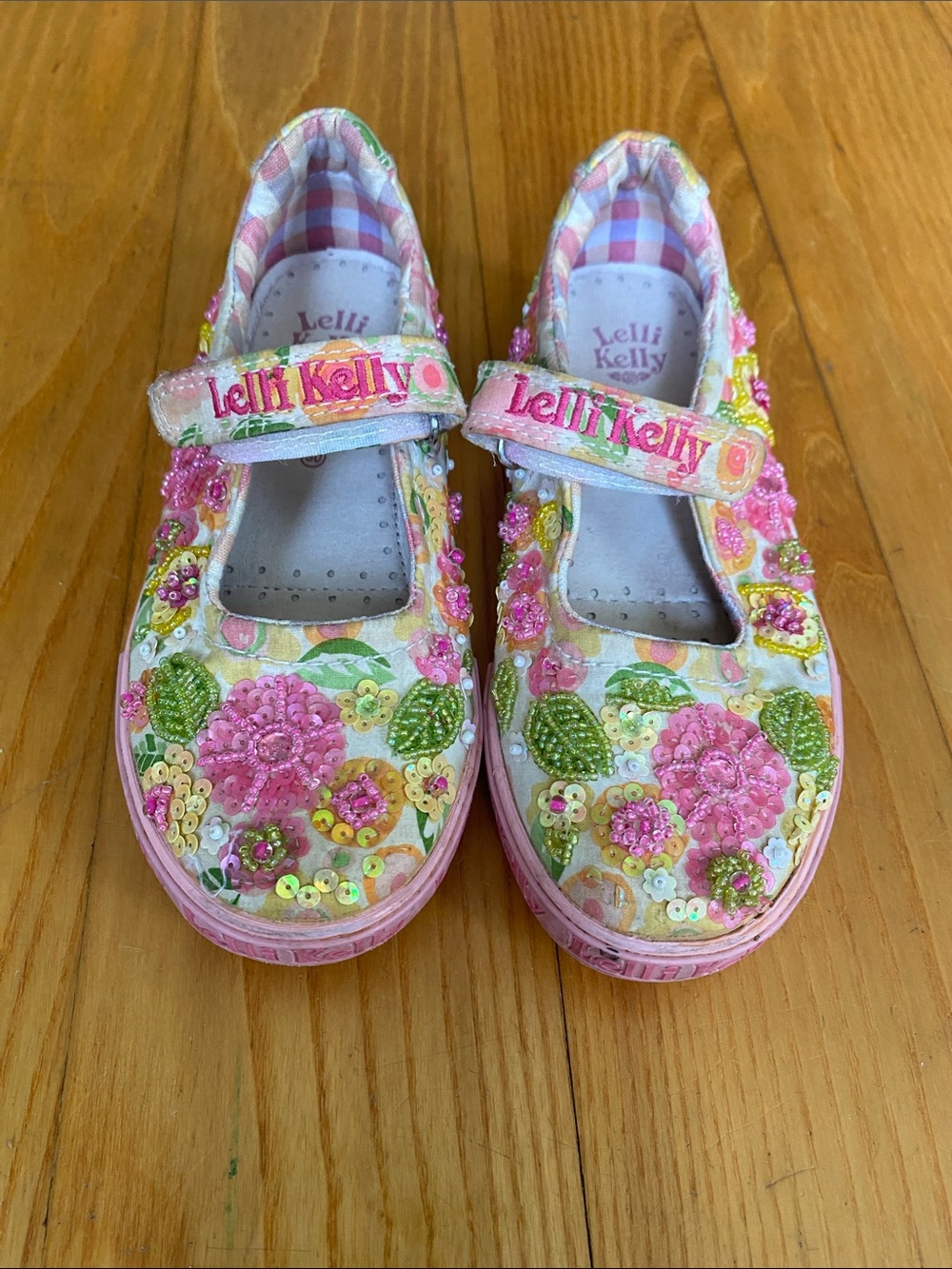 Lelli Kelly Pink Floral Sequin Mary Janes
